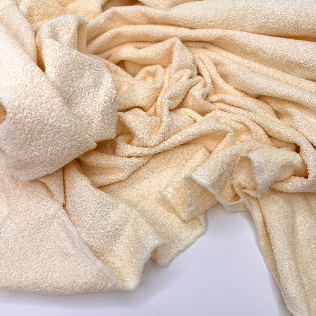 Tight Knit - Terry Towel Cotton Blend Woven - Cream - 3M Bundle - True Deadstock fabric Fabric by private - Sustainable Textile | FABCYCLE