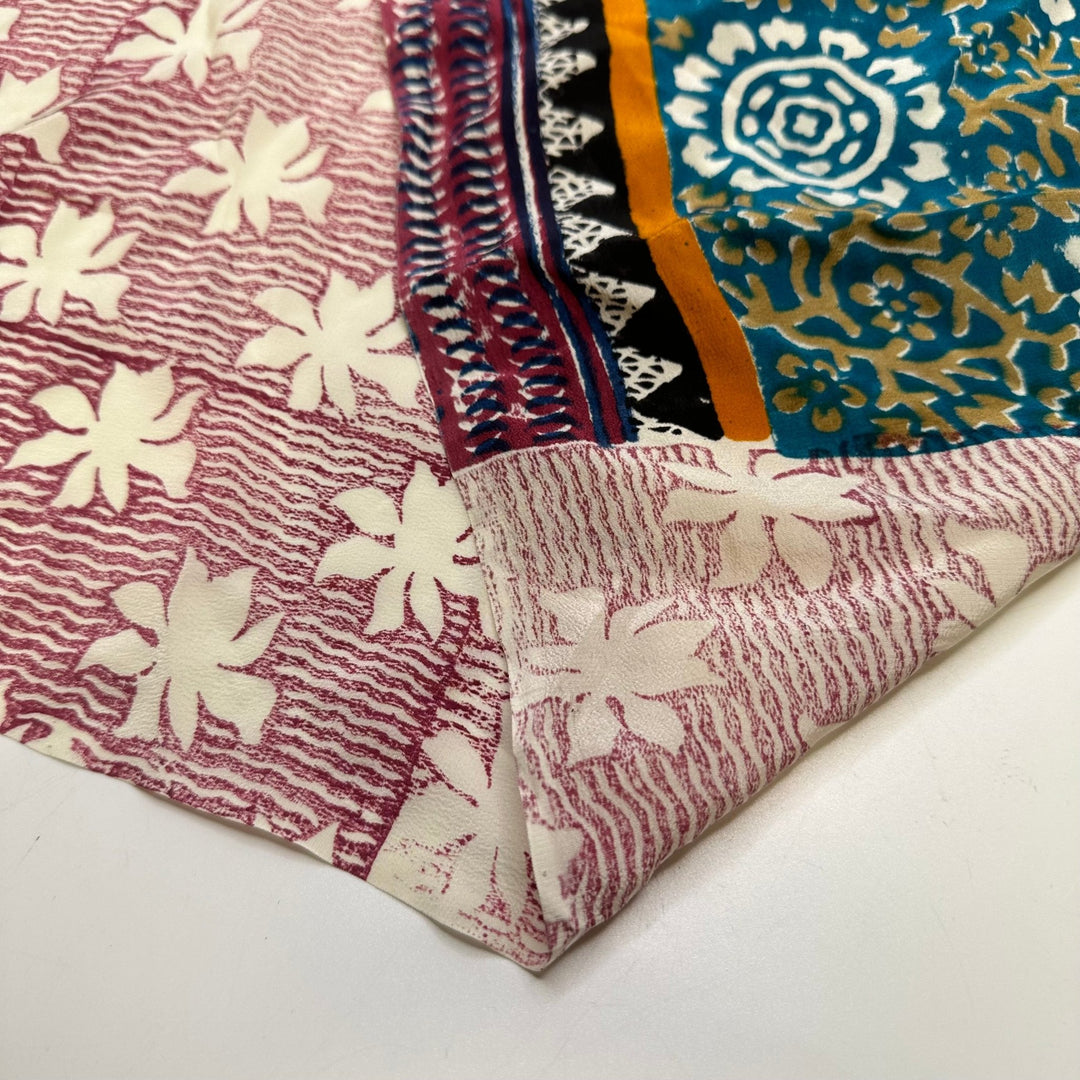 Time For A Vacation - Chiffon Silk Woven - Multi Floral And Geometric - 1.2M Bundle - True Deadstock fabric Fabric by private - Sustainable Textile | FABCYCLE