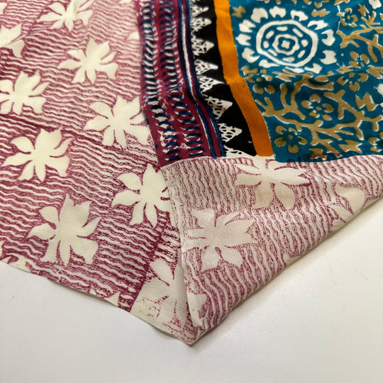 Time For A Vacation - Chiffon Silk Woven - Multi Floral And Geometric - 1.2M Bundle - True Deadstock fabric Fabric by private - Sustainable Textile | FABCYCLE