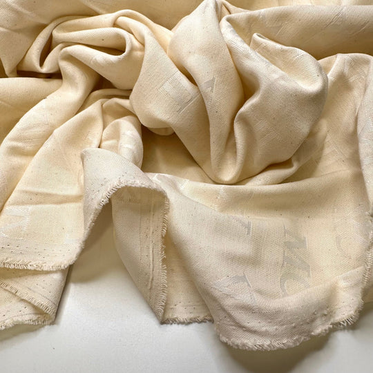Time To Go - Cotton Blend Woven - Cream Roman Numerals - 2.5M Bundle - True Deadstock fabric Fabric by private - Sustainable Textile | FABCYCLE