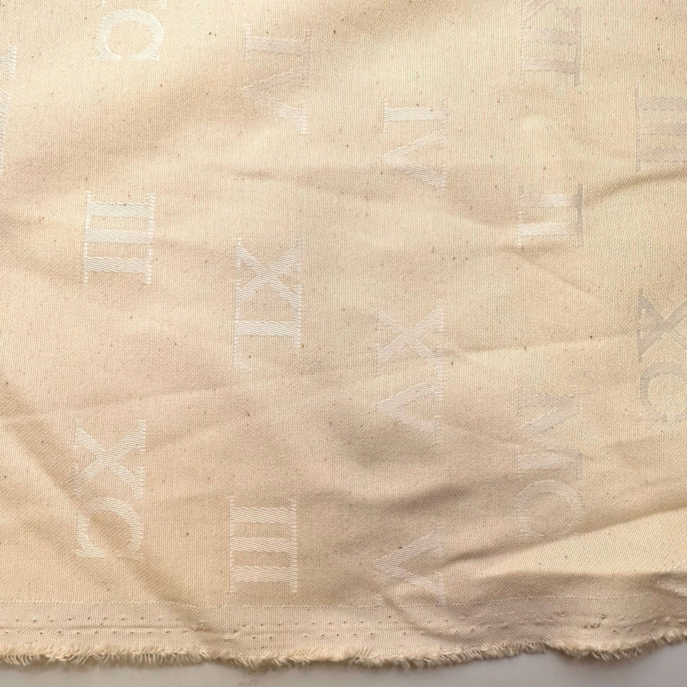 Time To Go - Cotton Blend Woven - Cream Roman Numerals - 2.5M Bundle - True Deadstock fabric Fabric by private - Sustainable Textile | FABCYCLE