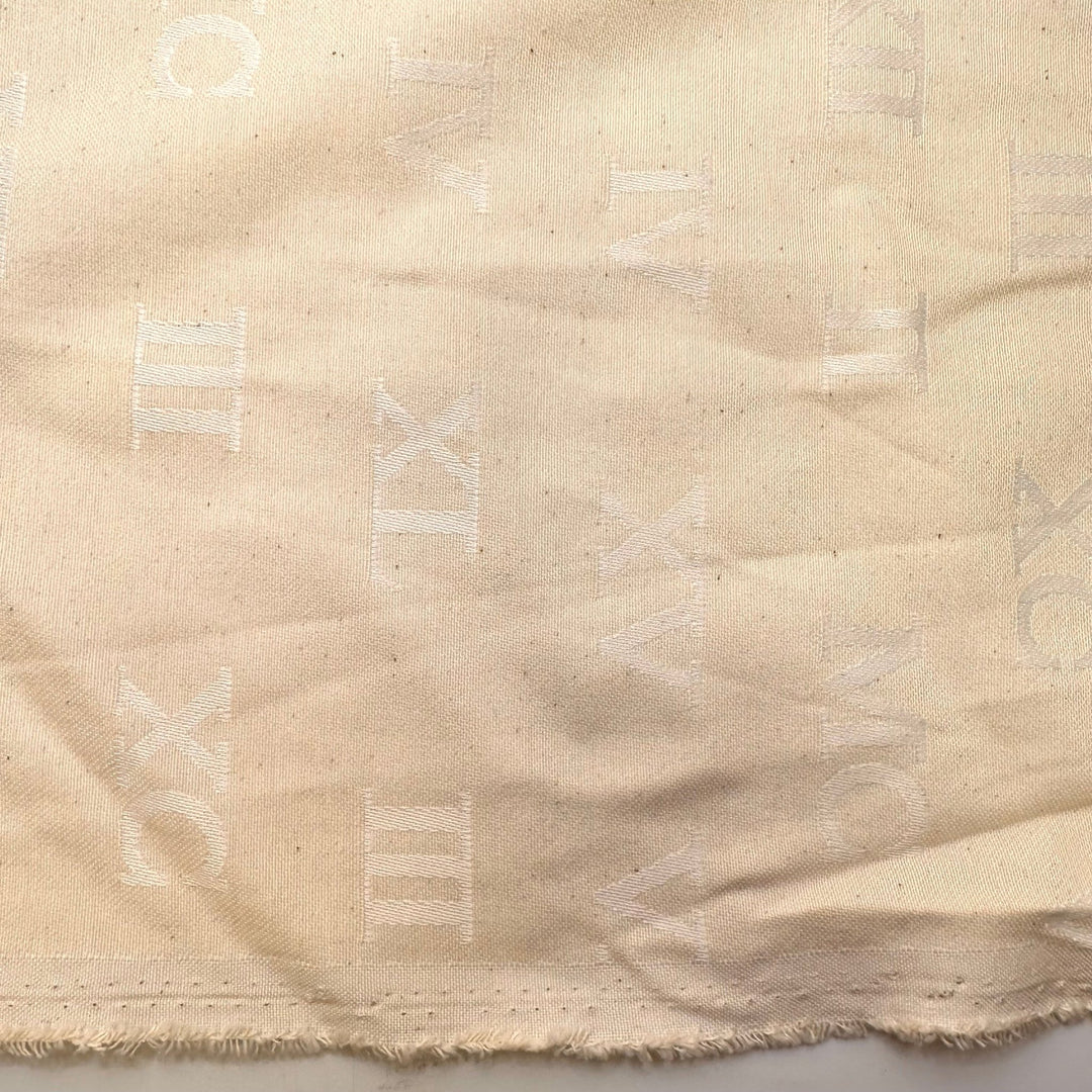 Time To Go - Cotton Blend Woven - Cream Roman Numerals - 2.5M Bundle - True Deadstock fabric Fabric by private - Sustainable Textile | FABCYCLE