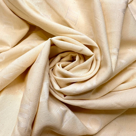 Time To Go - Cotton Blend Woven - Cream Roman Numerals - 2.5M Bundle - True Deadstock fabric Fabric by private - Sustainable Textile | FABCYCLE