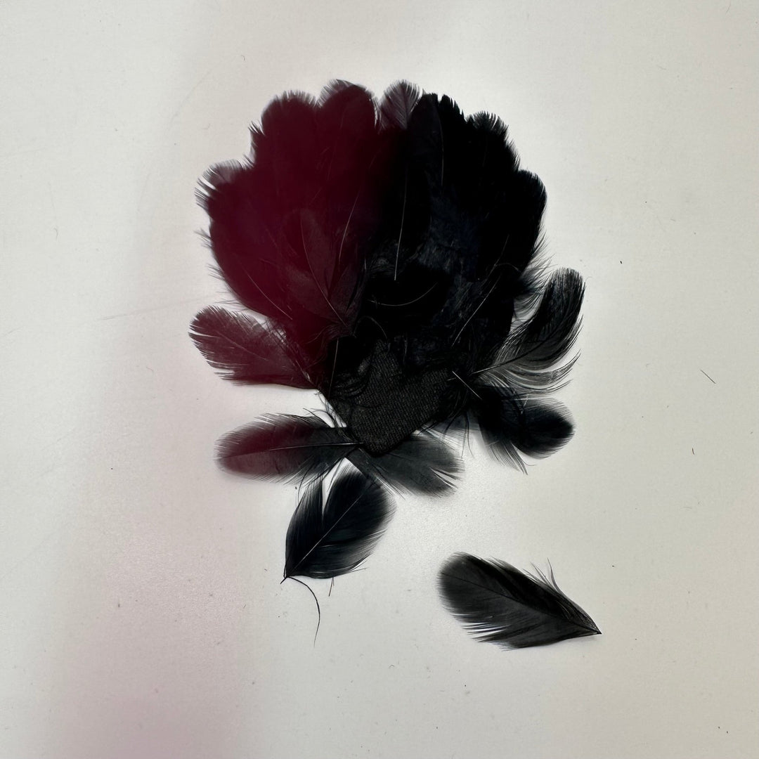 Tiny Feather Hat Piece Feathers - Black - Individual - True Deadstock supplies Fabric by private - Sustainable Textile | FABCYCLE
