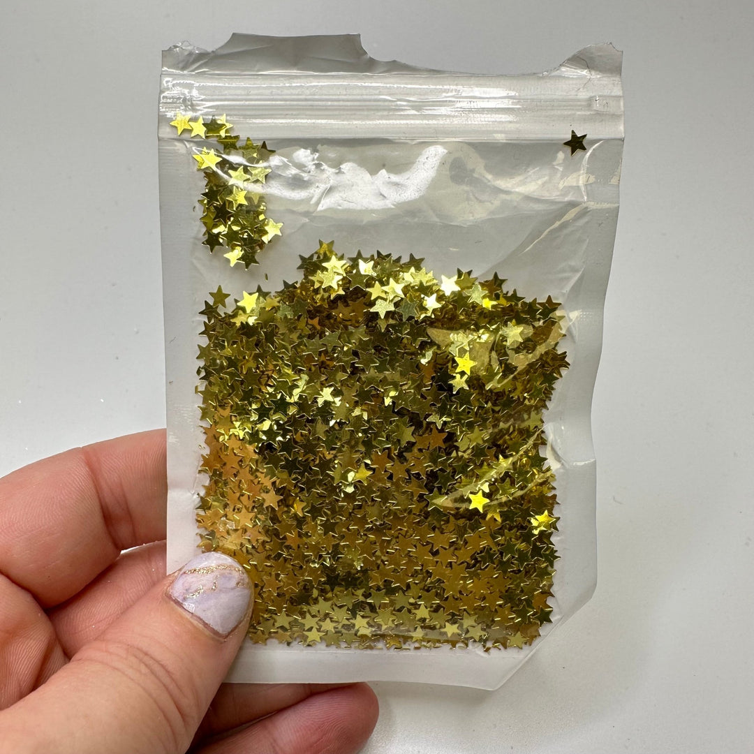 Tiny Stars Sequins - Gold - 200 Pack - True Deadstock supplies Fabric by private - Sustainable Textile | FABCYCLE