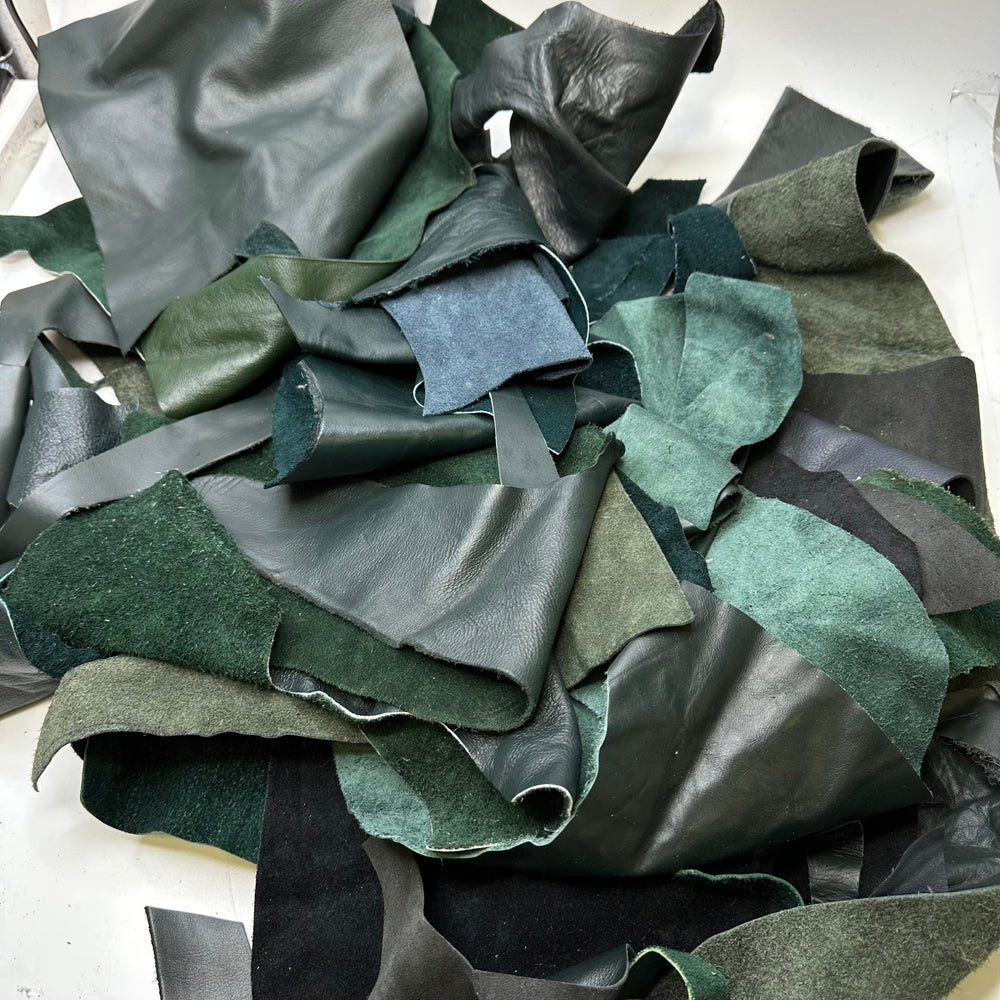 Tiny surprise Leather Scrap Bag - True Deadstock fabric Fabric by private - Sustainable Textile | FABCYCLE