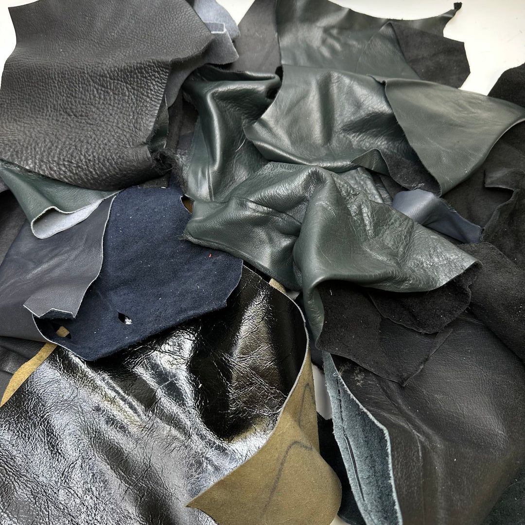 Tiny surprise Leather Scrap Bag - True Deadstock fabric Fabric by private - Sustainable Textile | FABCYCLE