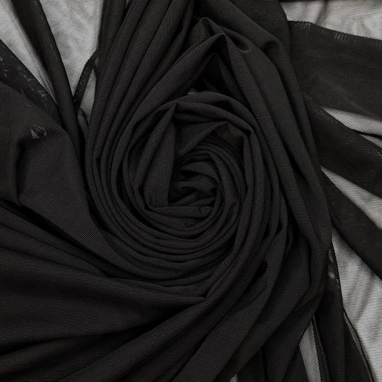 Tire Swing By The Lake - Mesh Poly/Spandex Knit - Black - 2M Bundle - True Deadstock fabric Fabric by private - Sustainable Textile | FABCYCLE