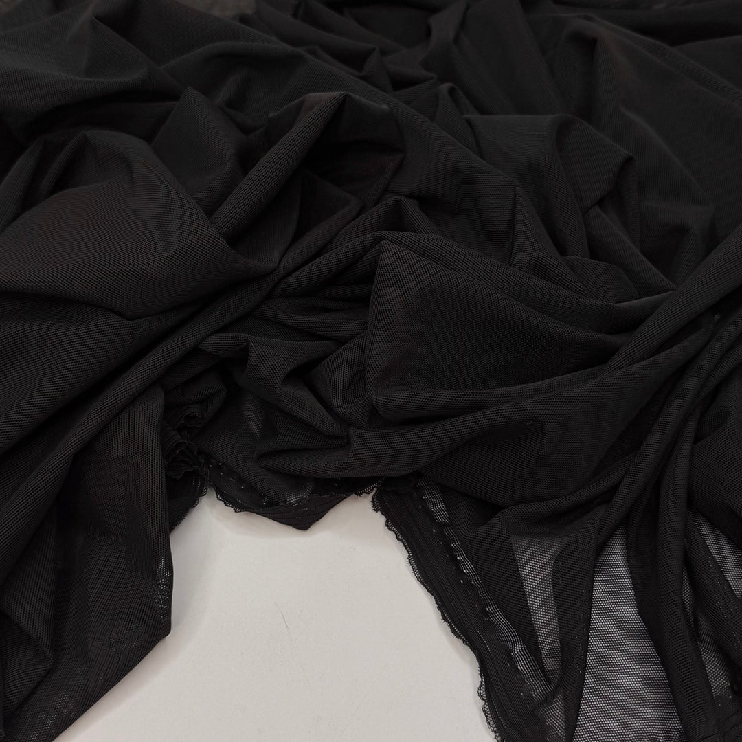 Tire Swing By The Lake - Mesh Poly/Spandex Knit - Black - 2M Bundle - True Deadstock fabric Fabric by private - Sustainable Textile | FABCYCLE