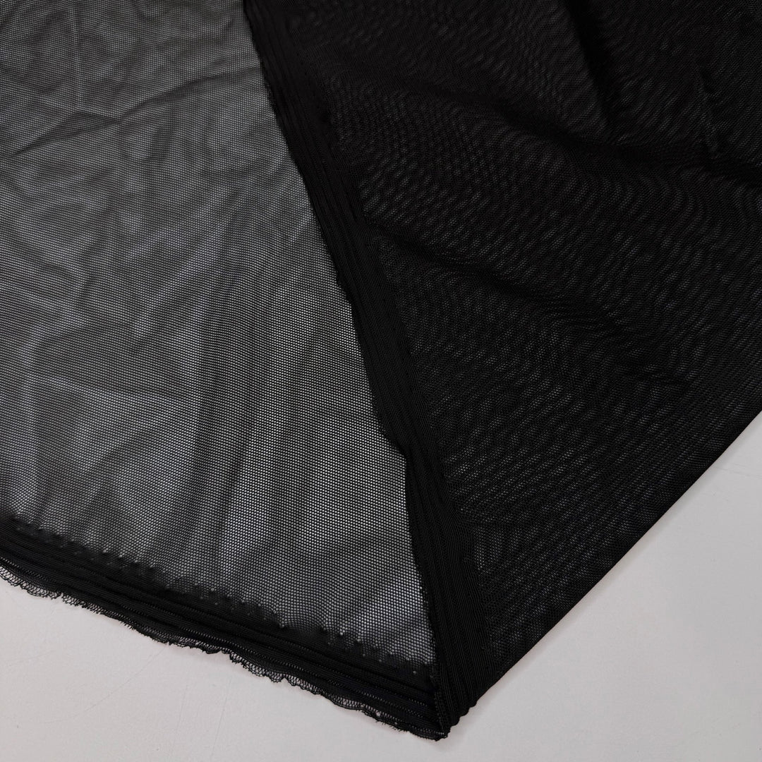 Tire Swing By The Lake - Mesh Poly/Spandex Knit - Black - 2M Bundle - True Deadstock fabric Fabric by private - Sustainable Textile | FABCYCLE