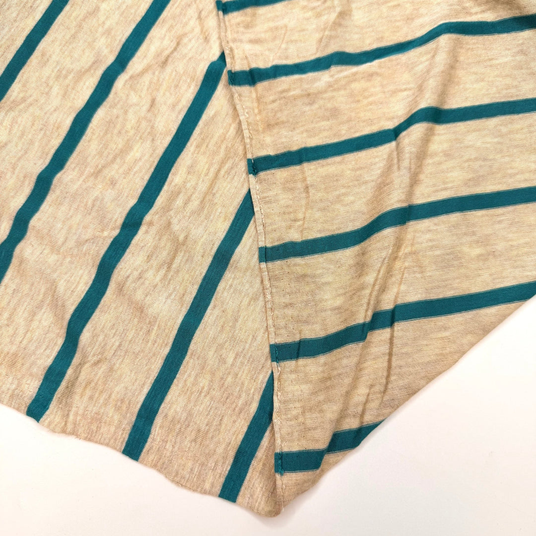 To Knit Or Not To Knit - Jersey Bamboo Blend Knit - Light Beige/Teal Stripes - 2.4M Bundle - True Deadstock fabric Fabric by private - Sustainable Textile | FABCYCLE