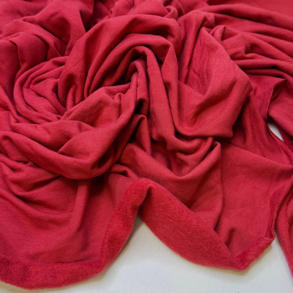 Tomatillo - Jersey Fleece Bamboo Knit - Red - 0.9M Bundle - True Deadstock fabric Fabric by private - Sustainable Textile | FABCYCLE