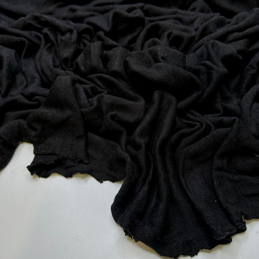 Too Comfy To Get Out Of Bed - Rayon/Cotton Knit - Black - 1.5M Bundle - True Deadstock fabric Fabric by private - Sustainable Textile | FABCYCLE