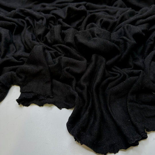 Too Comfy To Get Out Of Bed - Rayon/Cotton Knit - Black - 1.5M Bundle - True Deadstock fabric Fabric by private - Sustainable Textile | FABCYCLE