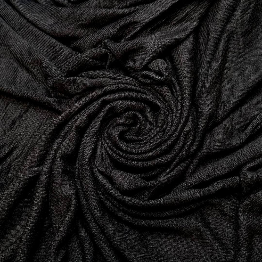 Too Comfy To Get Out Of Bed - Rayon/Cotton Knit - Black - 1.5M Bundle - True Deadstock fabric Fabric by private - Sustainable Textile | FABCYCLE
