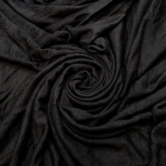 Too Comfy To Get Out Of Bed - Rayon/Cotton Knit - Black - 1.5M Bundle - True Deadstock fabric Fabric by private - Sustainable Textile | FABCYCLE