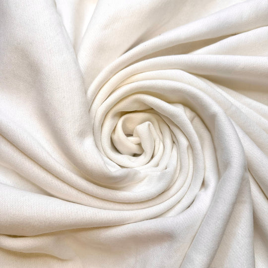 Touch Nothing - Jersey Fleece Poly/Cotton Knit - White - 2.65M Bundle - True Deadstock fabric Fabric by private - Sustainable Textile | FABCYCLE