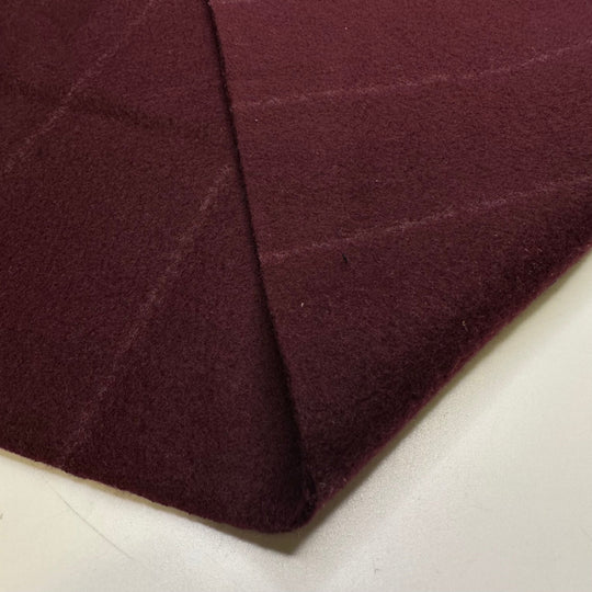 Tracing A Pattern - Fleece Polyester Blend Knit - Burgundy Pinstripe - 1.1M Bundle - True Deadstock fabric Fabric by private - Sustainable Textile | FABCYCLE