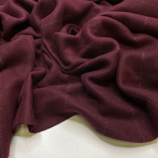 Tracing A Pattern - Fleece Polyester Blend Knit - Burgundy Pinstripe - 1.1M Bundle - True Deadstock fabric Fabric by private - Sustainable Textile | FABCYCLE