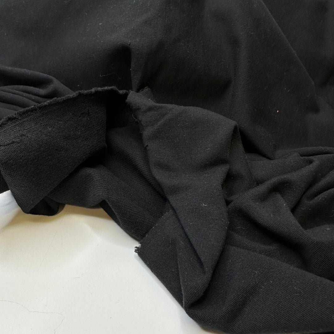 Traditionally Cozy - French Terry Cotton Blend Knit - Black - 1M Bundle - True Deadstock fabric Fabric by private - Sustainable Textile | FABCYCLE