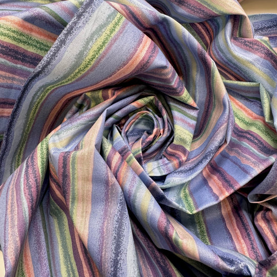 Train Of Thought - Cotton Woven - Blue Multi Stripes - 2.8M Bundle - True Deadstock fabric Fabric by private - Sustainable Textile | FABCYCLE