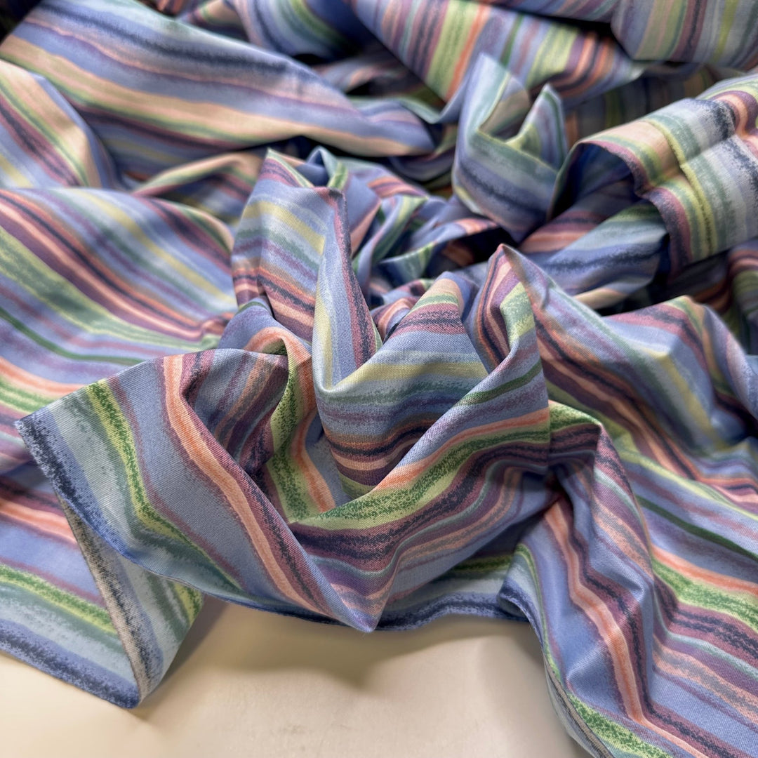 Train Of Thought - Cotton Woven - Blue Multi Stripes - 2.8M Bundle - True Deadstock fabric Fabric by private - Sustainable Textile | FABCYCLE