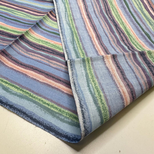 Train Of Thought - Cotton Woven - Blue Multi Stripes - 2.8M Bundle - True Deadstock fabric Fabric by private - Sustainable Textile | FABCYCLE