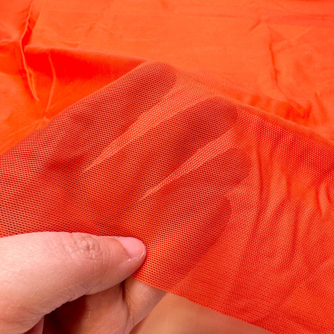 Training For A Fall Marathon - Mesh Poly/Spandex Knit - Orange - Bundles - True Deadstock fabric Fabric by private - Sustainable Textile | FABCYCLE