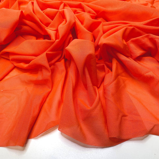 Training For A Fall Marathon - Mesh Poly/Spandex Knit - Orange - Bundles - True Deadstock fabric Fabric by private - Sustainable Textile | FABCYCLE