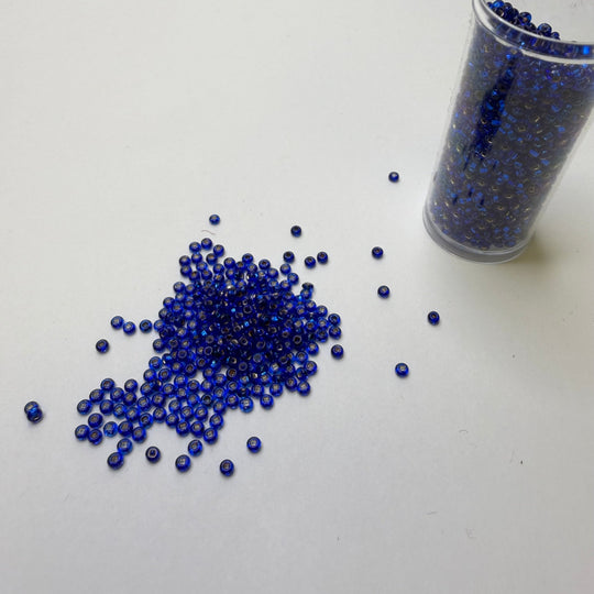 Translucent Blue Glass Seed Beads Beads - Blue - 400 Pack - True Deadstock supplies Fabric by private - Sustainable Textile | FABCYCLE