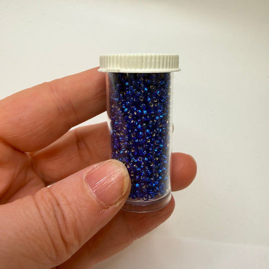Translucent Blue Glass Seed Beads Beads - Blue - 400 Pack - True Deadstock supplies Fabric by private - Sustainable Textile | FABCYCLE