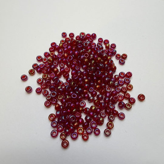 Translucent Chromed Pink Seed Beads Beads - Pink/Red - 100 Pack - True Deadstock supplies Fabric by private - Sustainable Textile | FABCYCLE