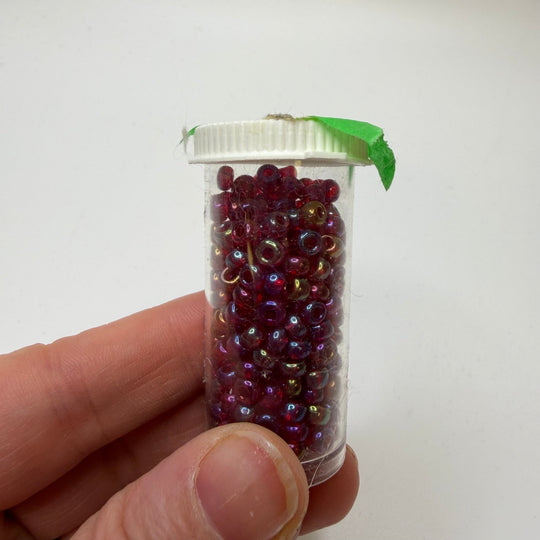 Translucent Chromed Pink Seed Beads Beads - Pink/Red - 100 Pack - True Deadstock supplies Fabric by private - Sustainable Textile | FABCYCLE