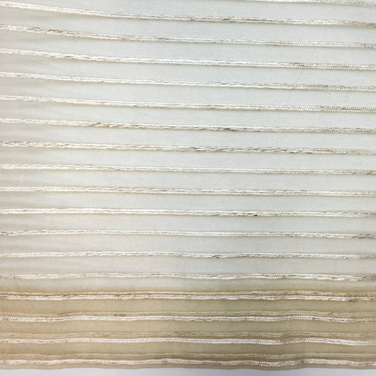 Transparently In Love - Organza Polyester Blend Woven - Cream/White Stripes - 1.95M Bundle - True Deadstock fabric Fabric by private - Sustainable Textile | FABCYCLE