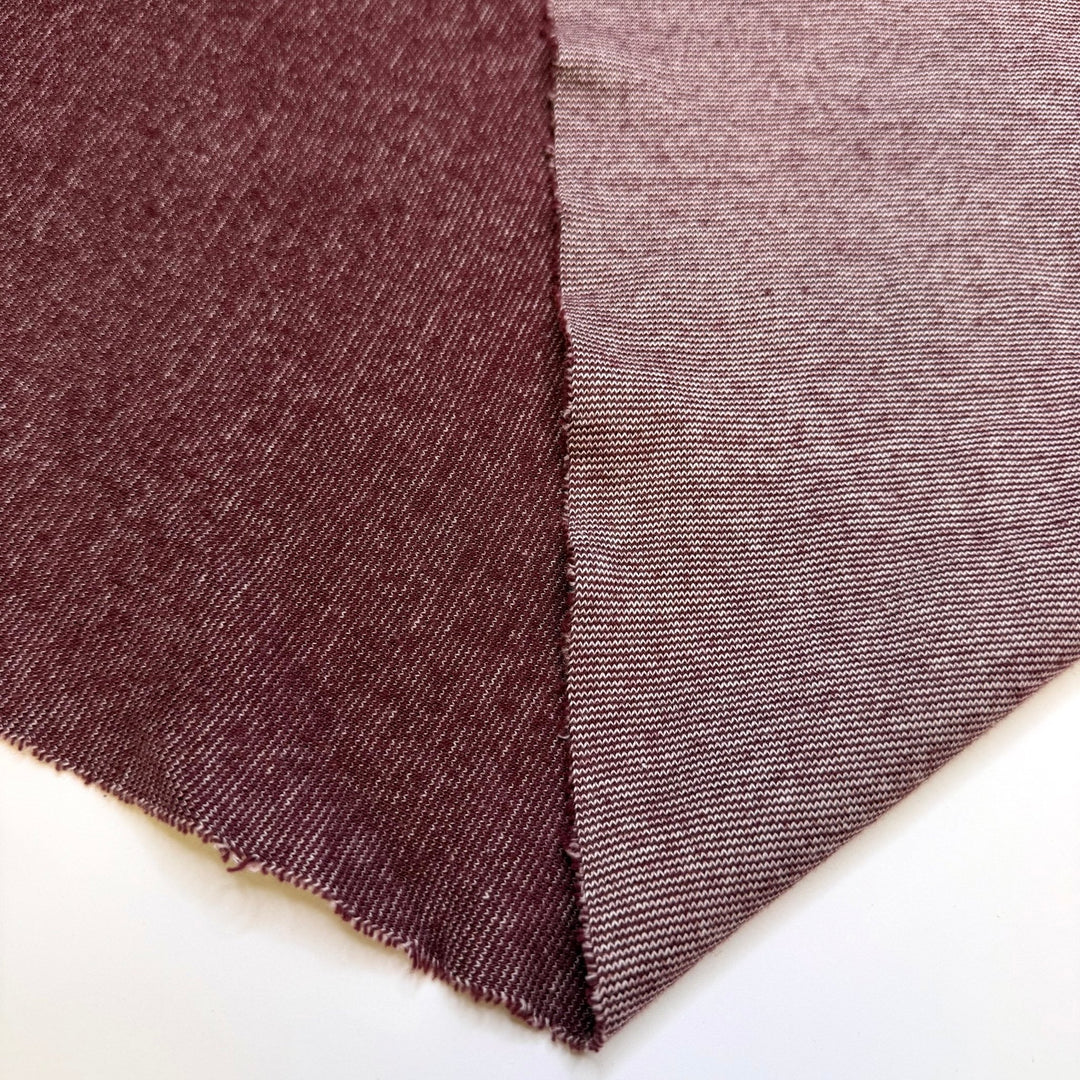 Travelled More - Rib Knit Natural Blend Knit - Burgundy - 2.6M Bundle - True Deadstock fabric Fabric by private - Sustainable Textile | FABCYCLE
