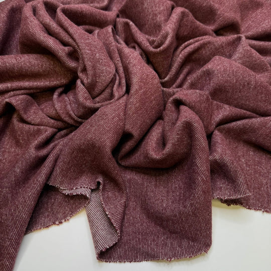 Travelled More - Rib Knit Natural Blend Knit - Burgundy - 2.6M Bundle - True Deadstock fabric Fabric by private - Sustainable Textile | FABCYCLE