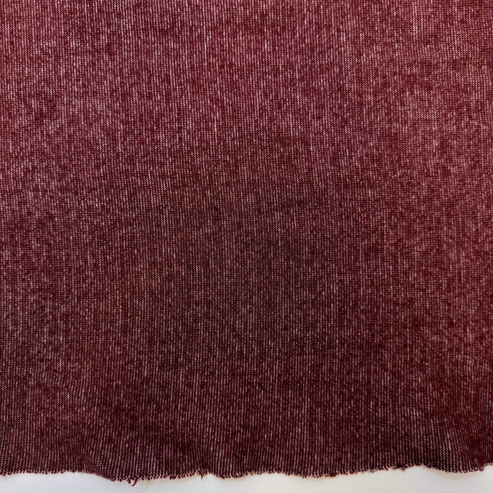 Travelled More - Rib Knit Natural Blend Knit - Burgundy - 2.6M Bundle - True Deadstock fabric Fabric by private - Sustainable Textile | FABCYCLE