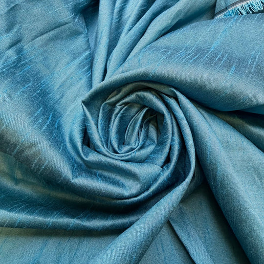 Travelling Back Home - Polyester Blend Woven - Light Blue - 1.85M Bundle - True Deadstock fabric Fabric by private - Sustainable Textile | FABCYCLE