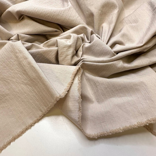 Treating Others How I Want To Be Treated - Cotton Woven - Light Beige Geometric - 2.3M Bundle - True Deadstock fabric Fabric by private - Sustainable Textile | FABCYCLE