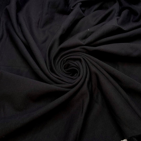 Tree Planting Party - Jersey Fleece Cotton Blend Knit - Black - 1.1M Bundle - True Deadstock fabric Fabric by private - Sustainable Textile | FABCYCLE