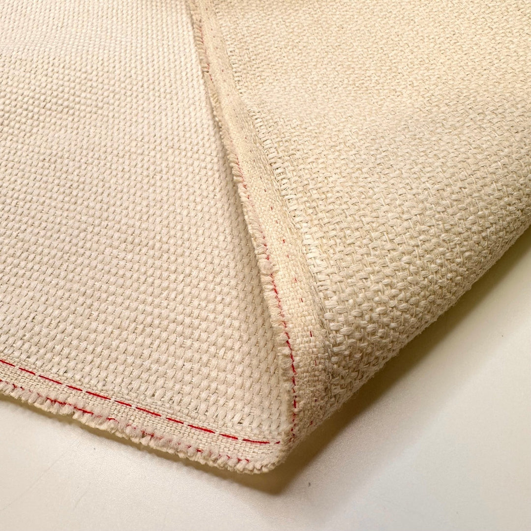 Trinket Box - Basket Weave Polyester Blend Woven - Light Cream - 2M Bundle - True Deadstock fabric Fabric by private - Sustainable Textile | FABCYCLE