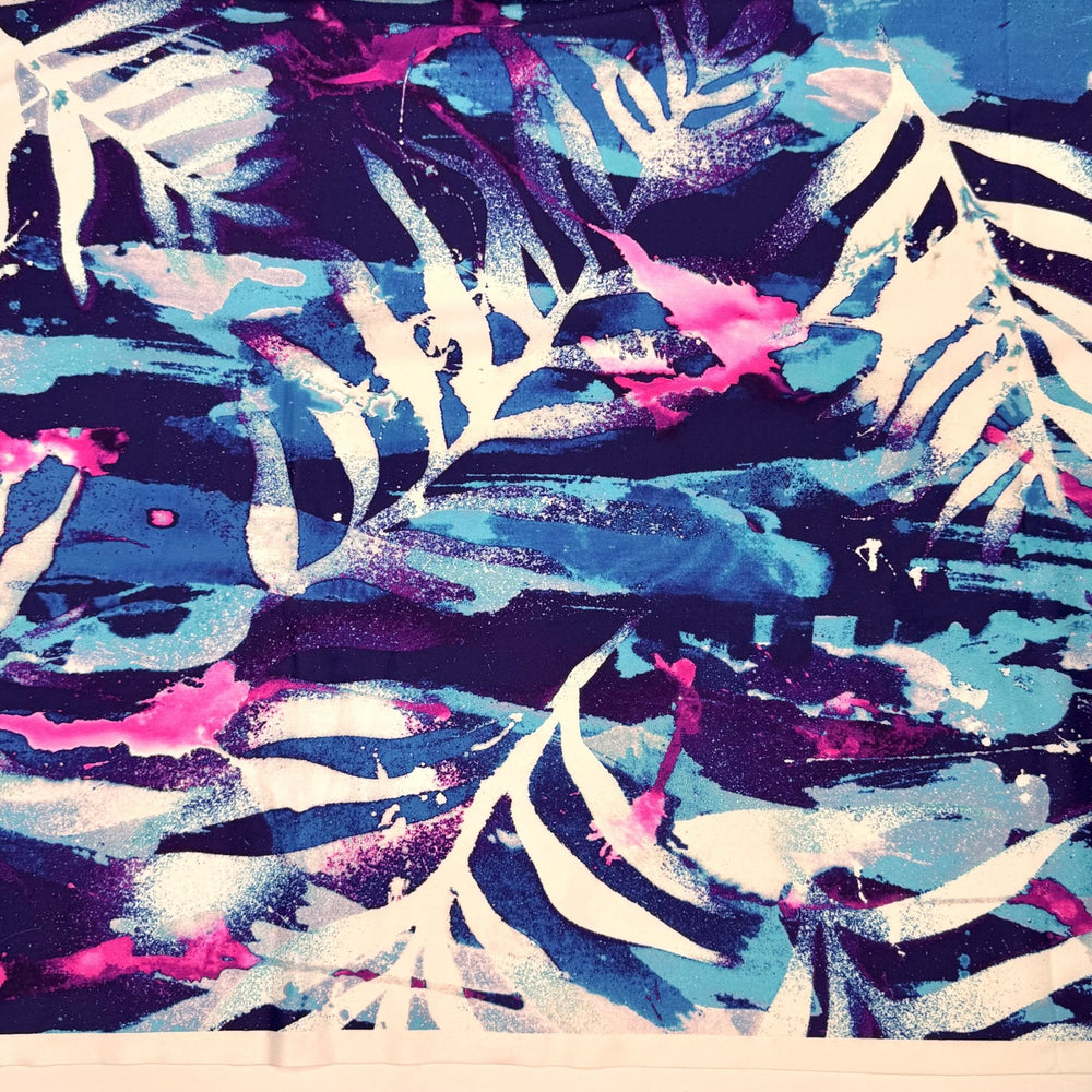 Tropical Seas - Jersey Nylon/Spandex Knit - Purple/Blue Abstract - 1M Bundle - True Deadstock fabric Fabric by private - Sustainable Textile | FABCYCLE