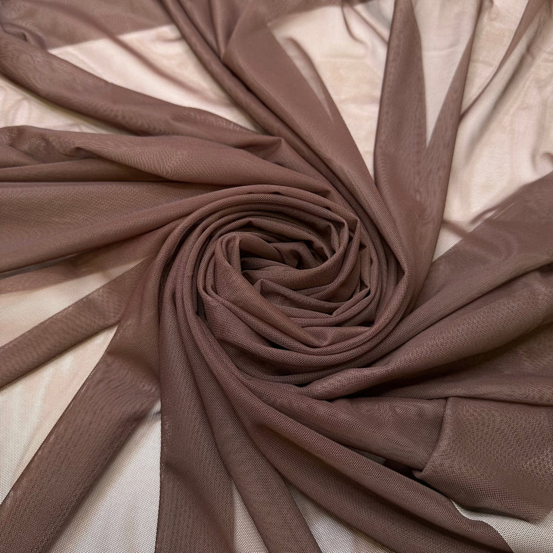 Trying A New Protein Powder - Mesh Poly/Spandex Knit - Dark Brown - 2.85M Bundle - True Deadstock fabric Fabric by private - Sustainable Textile | FABCYCLE