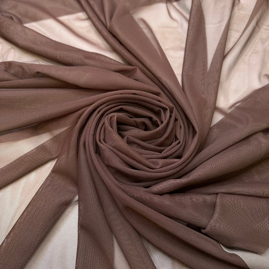 Trying A New Protein Powder - Mesh Poly/Spandex Knit - Dark Brown - 2.85M Bundle - True Deadstock fabric Fabric by private - Sustainable Textile | FABCYCLE
