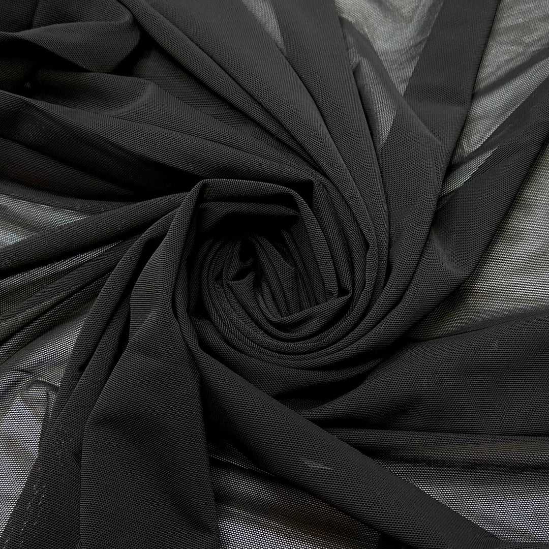 Tryout Season - Mesh Poly/Spandex Knit - Black - 0.9M Bundle - True Deadstock fabric Fabric by private - Sustainable Textile | FABCYCLE