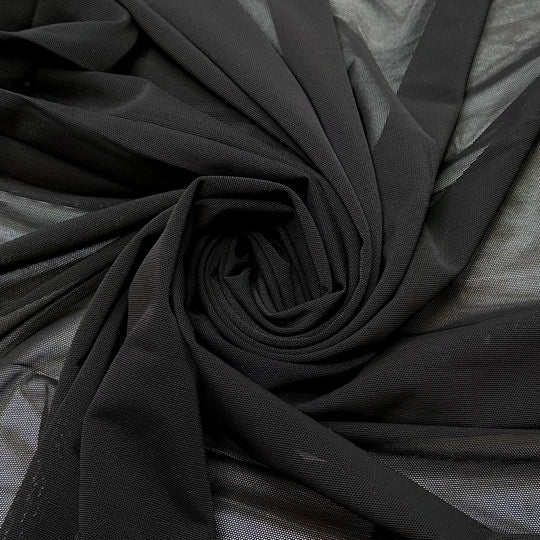 Tryout Season - Mesh Poly/Spandex Knit - Black - 0.9M Bundle - True Deadstock fabric Fabric by private - Sustainable Textile | FABCYCLE