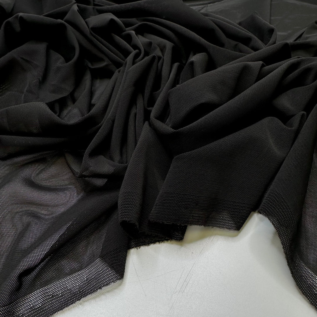Tryout Season - Mesh Poly/Spandex Knit - Black - 0.9M Bundle - True Deadstock fabric Fabric by private - Sustainable Textile | FABCYCLE