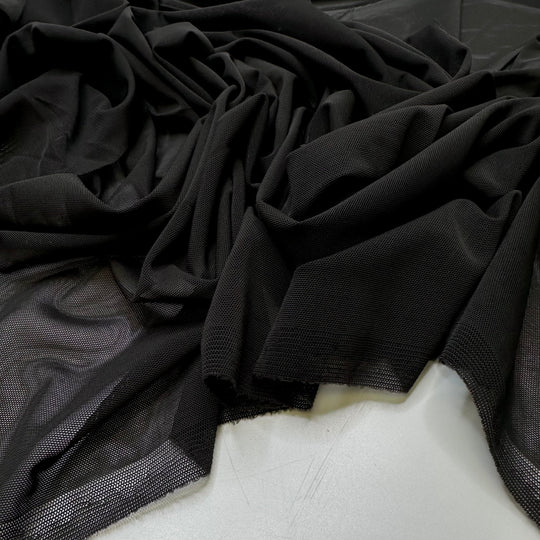 Tryout Season - Mesh Poly/Spandex Knit - Black - 0.9M Bundle - True Deadstock fabric Fabric by private - Sustainable Textile | FABCYCLE