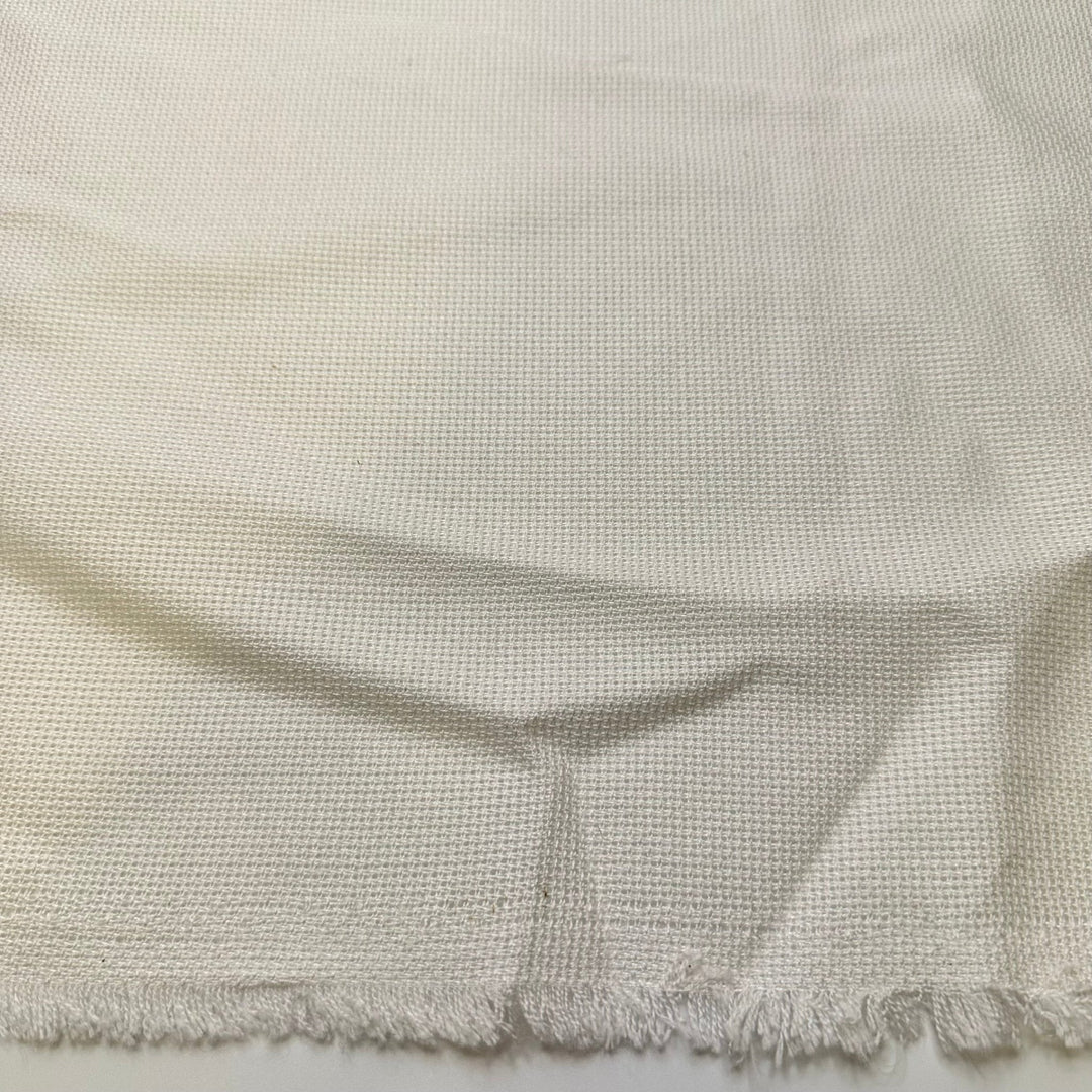 Tundra Swan - Basket Weave Poly Woven - White - 2.9M Bundle - True Deadstock fabric Fabric by private - Sustainable Textile | FABCYCLE