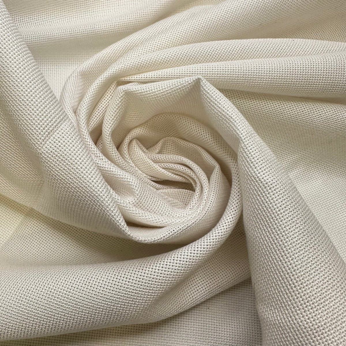 Tundra Swan - Basket Weave Poly Woven - White - 2.9M Bundle - True Deadstock fabric Fabric by private - Sustainable Textile | FABCYCLE